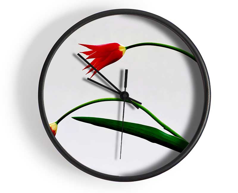 Twin Fire Tulips Clock - Wallart-Direct UK