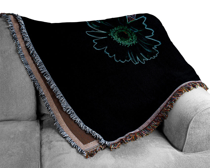 Abstarct Neon Floral 26 Woven Blanket
