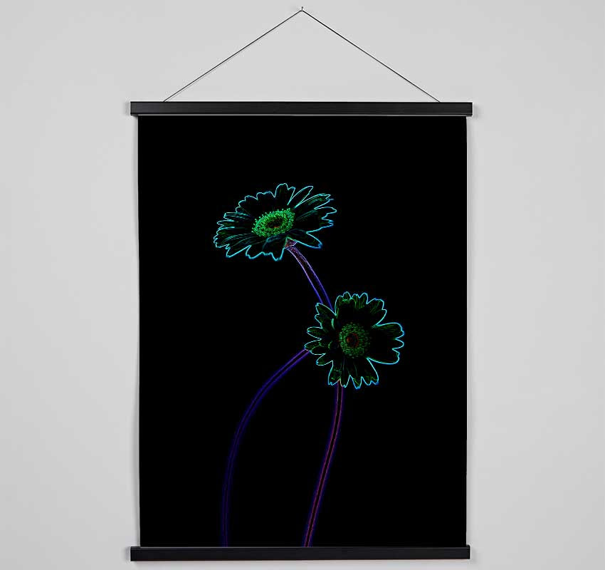 Abstarct Neon Floral 26 Hanging Poster - Wallart-Direct UK