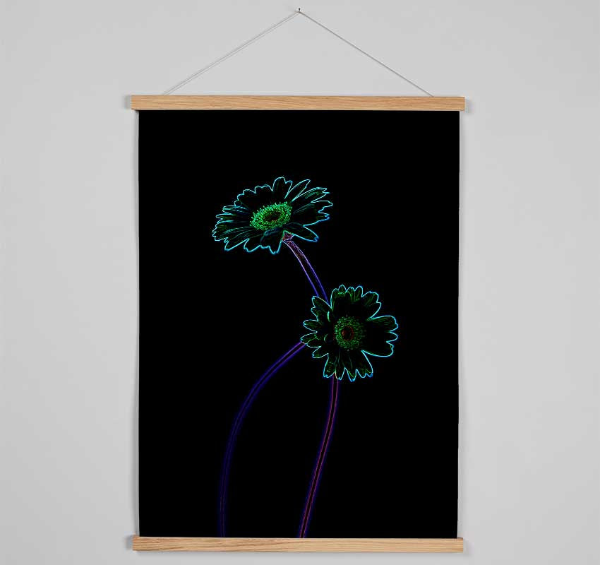 Abstarct Neon Floral 26 Hanging Poster - Wallart-Direct UK