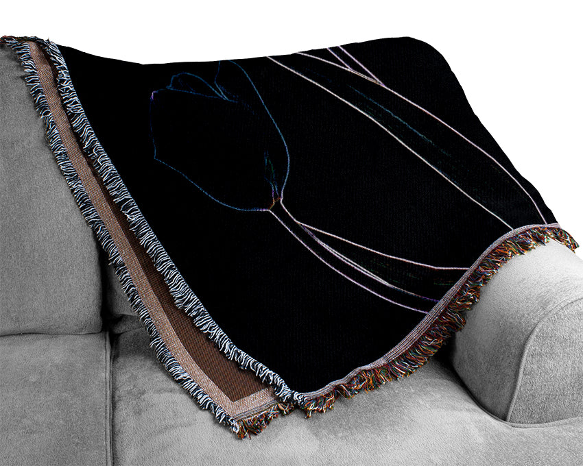 Abstarct Neon Floral 23 Woven Blanket