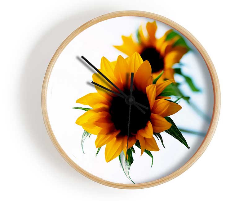 Yellow Sunflower Duo Clock - Wallart-Direct UK