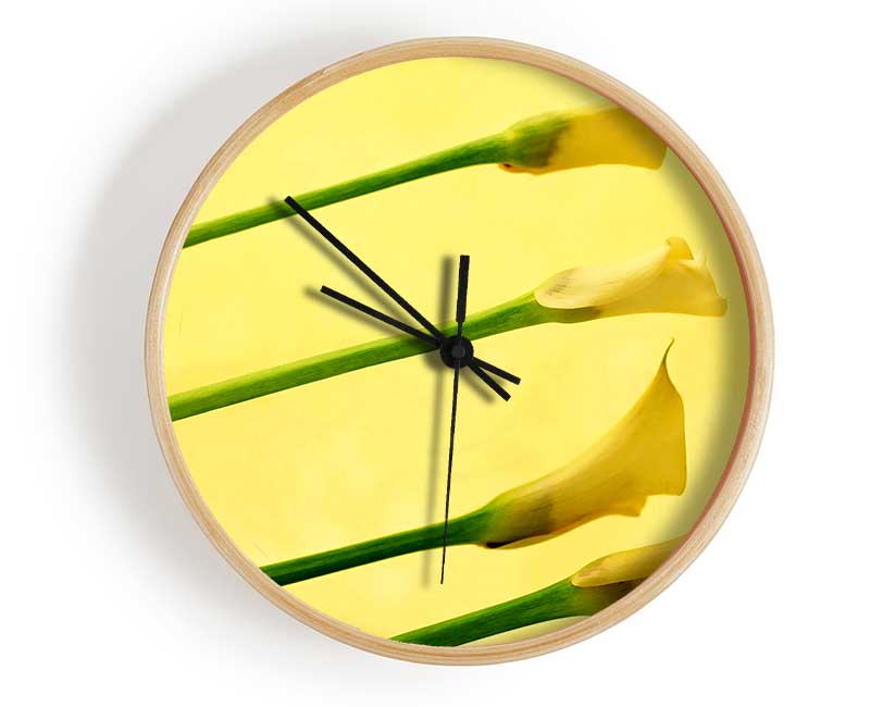 Yellow Trumpet Flowers Clock - Wallart-Direct UK