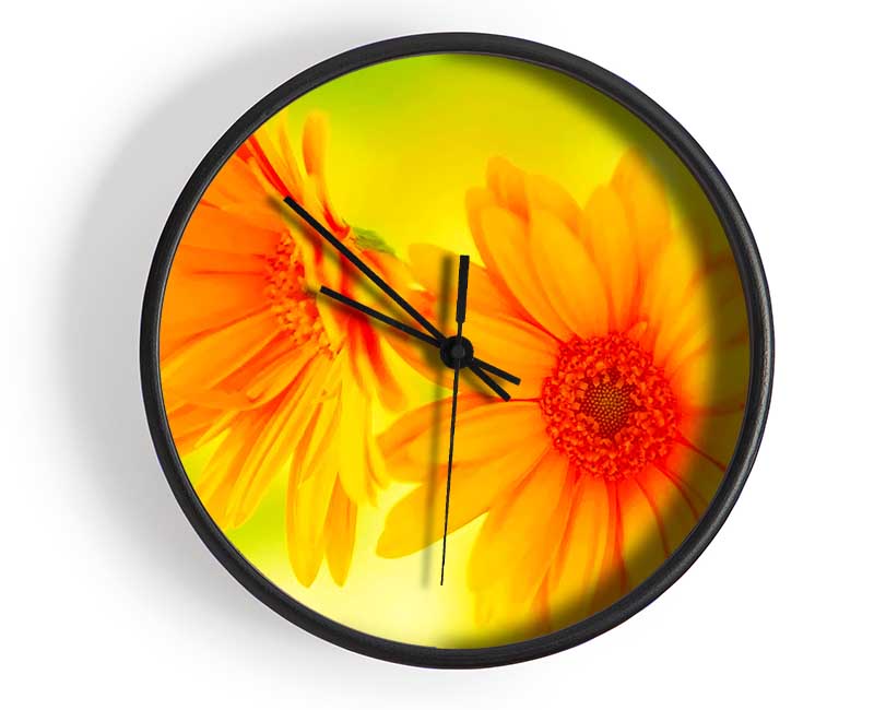 Vibrant Yellow Daisys Clock - Wallart-Direct UK