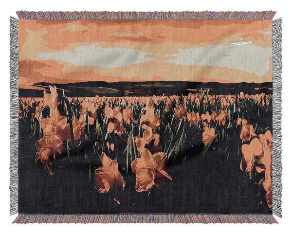 Field Of Golden Daffodils Woven Blanket