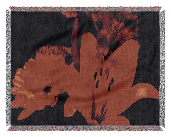 Infra Red Bloom Woven Blanket