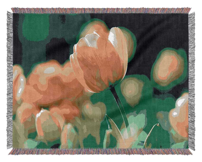 Yellow Tulip Sunlight Woven Blanket