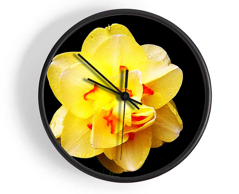 Yellow Star Flower Clock - Wallart-Direct UK