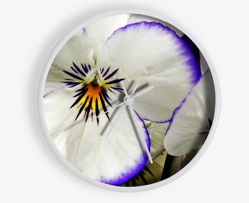 White Purple Petals Clock - Wallart-Direct UK