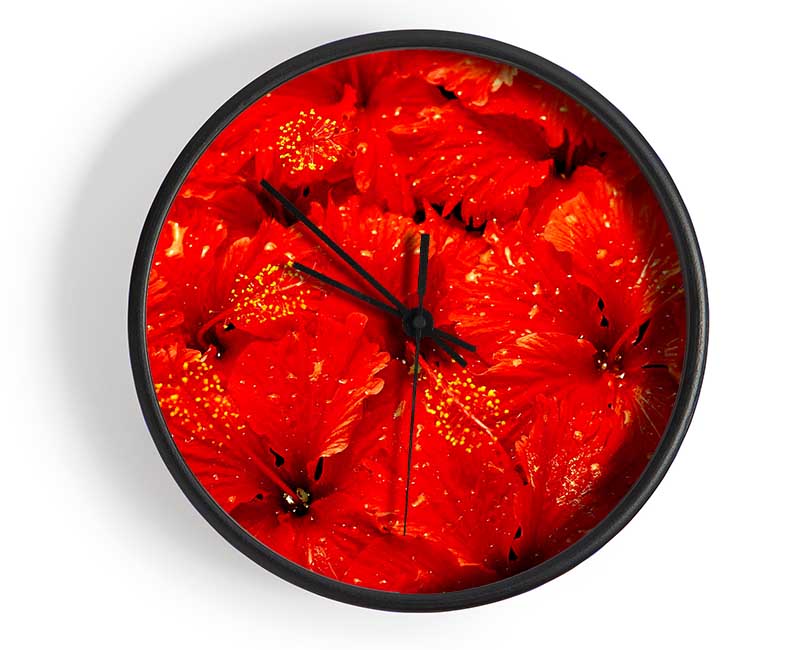 An Ocean Of Red Leaves Clock - Wallart-Direct UK