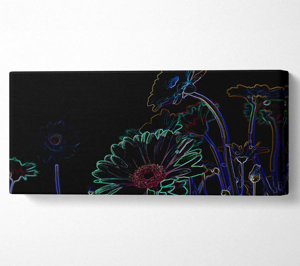 Abstraktes Neonblumenmuster 04