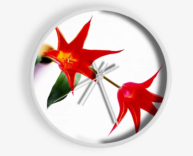 Twin Fire Tulip Centre Clock - Wallart-Direct UK