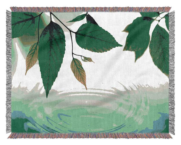 Mint Leaves Near The River Woven Blanket