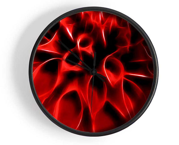 Fire Red Petals Clock - Wallart-Direct UK