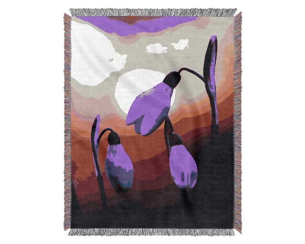 Violet Snowdrops Woven Blanket