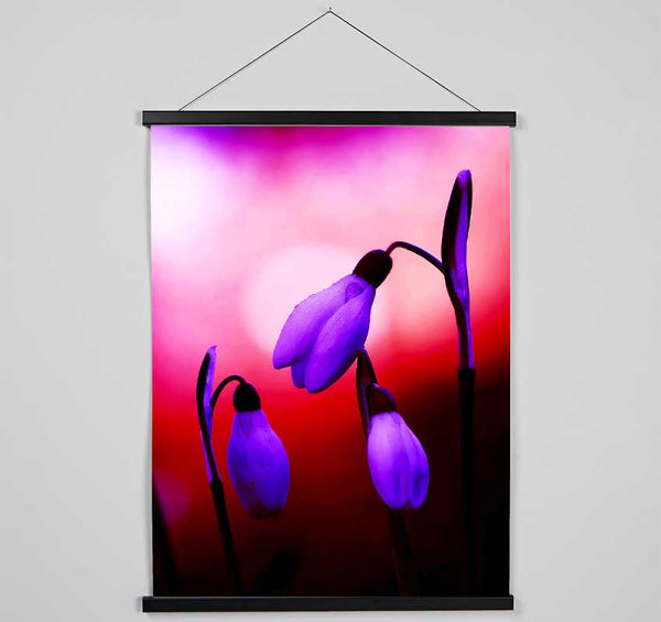 Violet Snowdrops Hanging Poster - Wallart-Direct UK