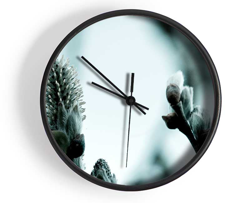 Winter Snow Flowers Clock - Wallart-Direct UK