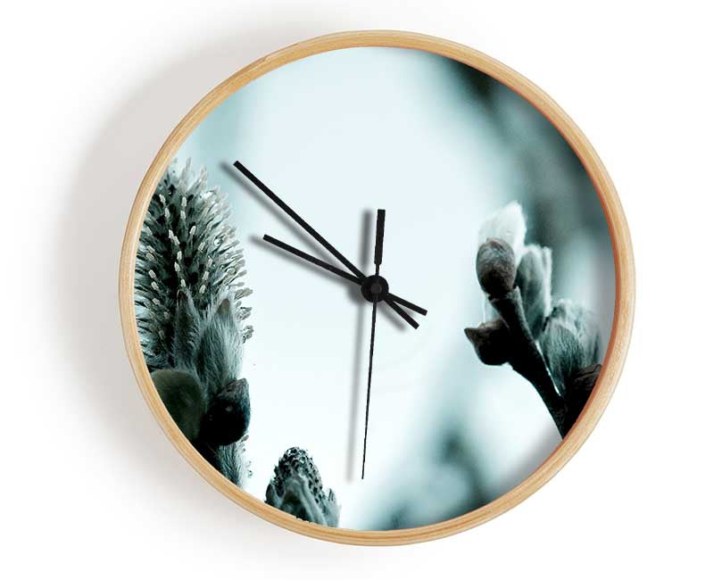 Winter Snow Flowers Clock - Wallart-Direct UK