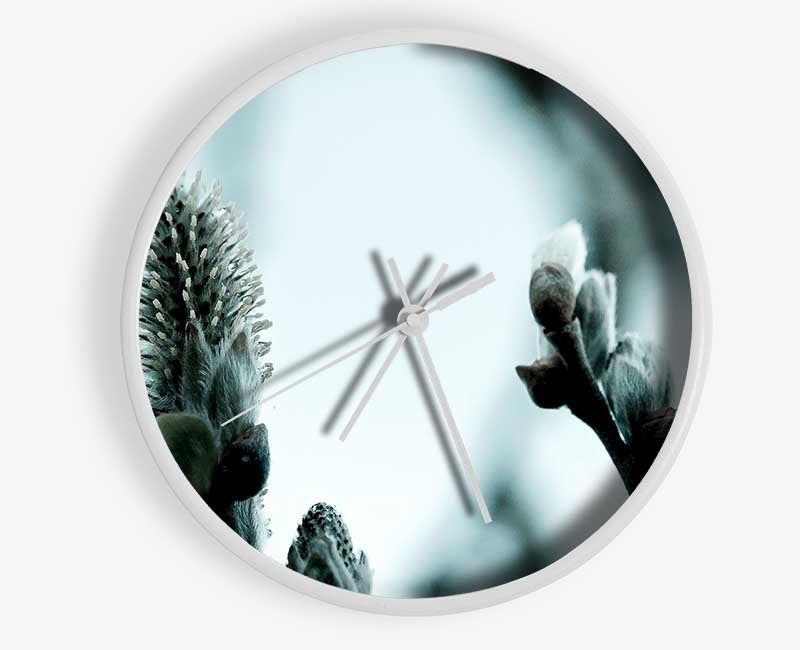 Winter Snow Flowers Clock - Wallart-Direct UK