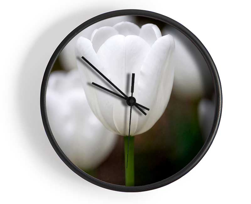 White Snowdrop Beauty Clock - Wallart-Direct UK