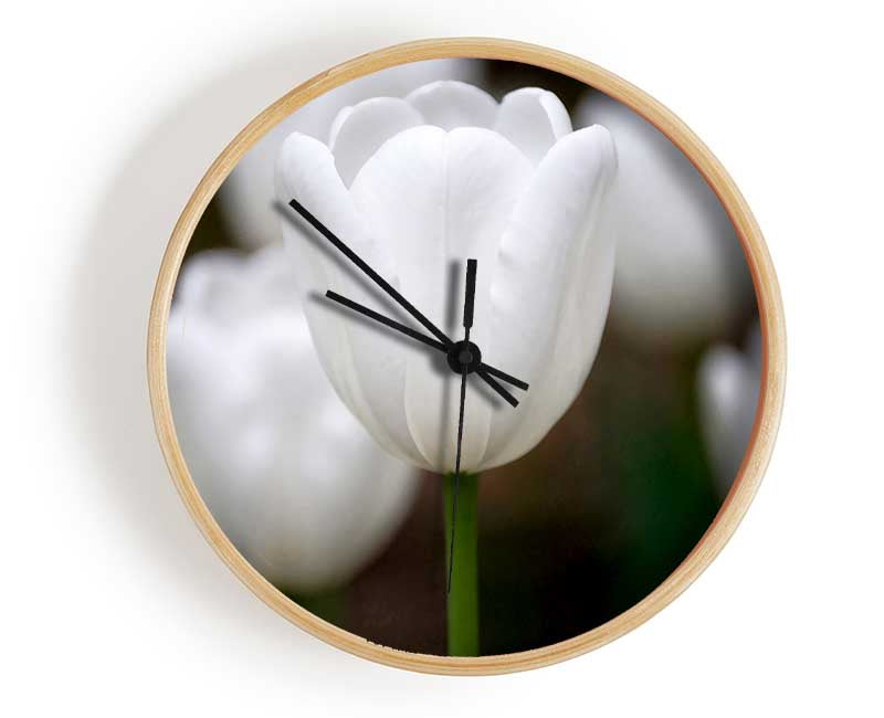 White Snowdrop Beauty Clock - Wallart-Direct UK