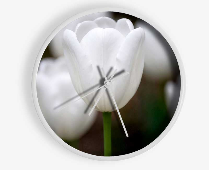 White Snowdrop Beauty Clock - Wallart-Direct UK