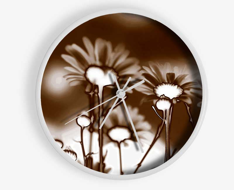 X-Ray Daisys Brown Clock - Wallart-Direct UK
