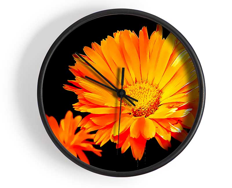 Vibrant Orange Gerberas Clock - Wallart-Direct UK