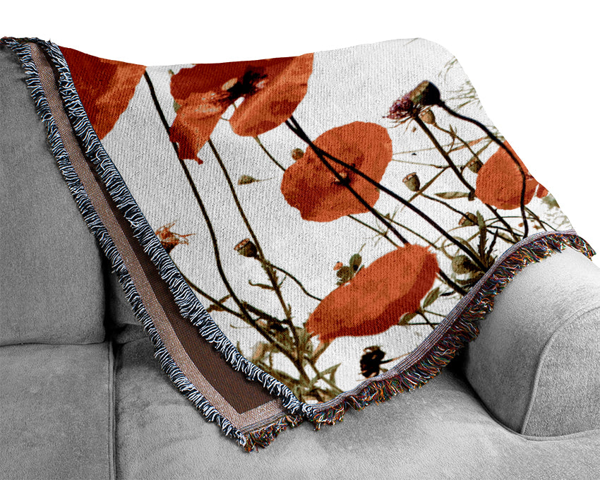 Wild Flower Garden In Bloom Woven Blanket