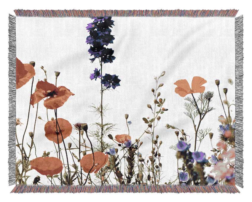 Wild Flower Garden In Bloom Woven Blanket