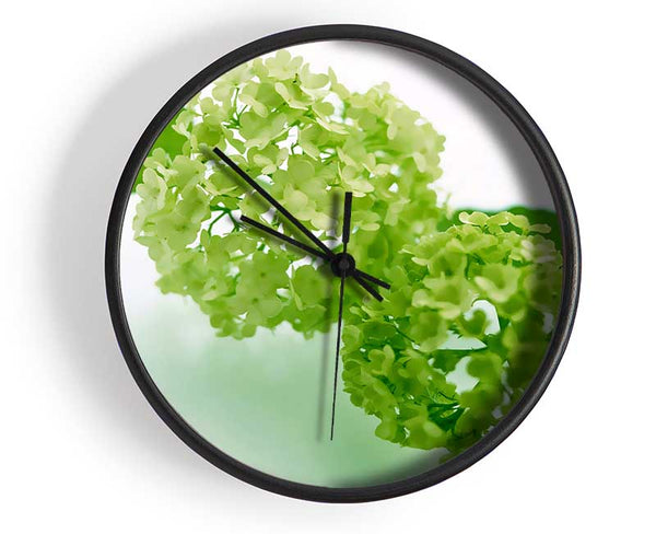 Green Rhododendron Clock - Wallart-Direct UK