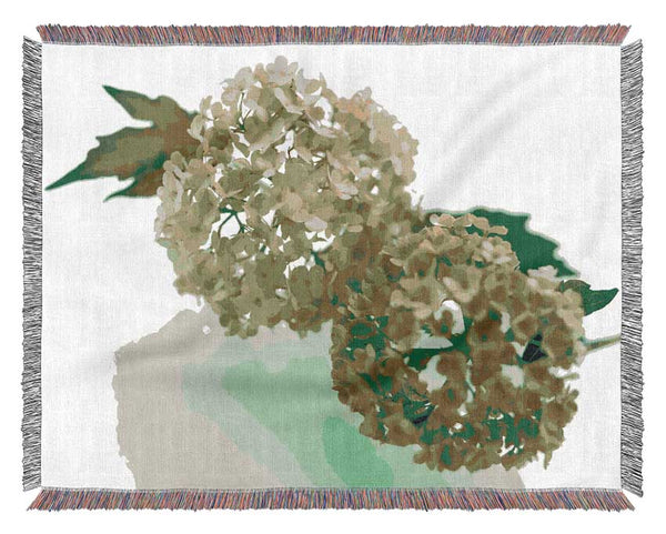 Green Rhododendron Woven Blanket