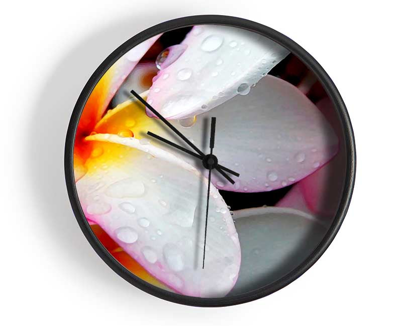 White Petal Dewdrop Clock - Wallart-Direct UK