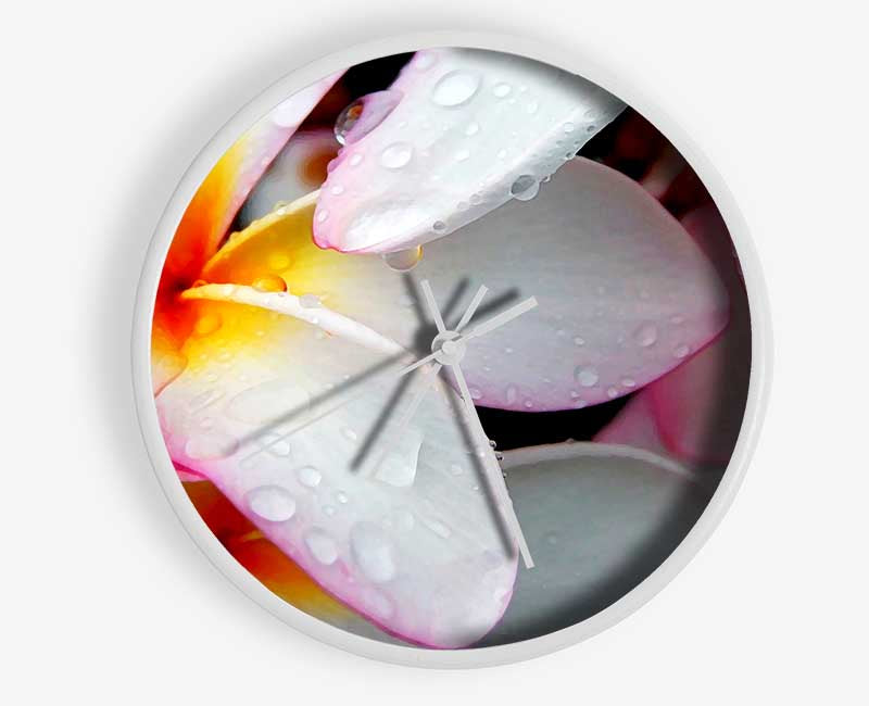White Petal Dewdrop Clock - Wallart-Direct UK