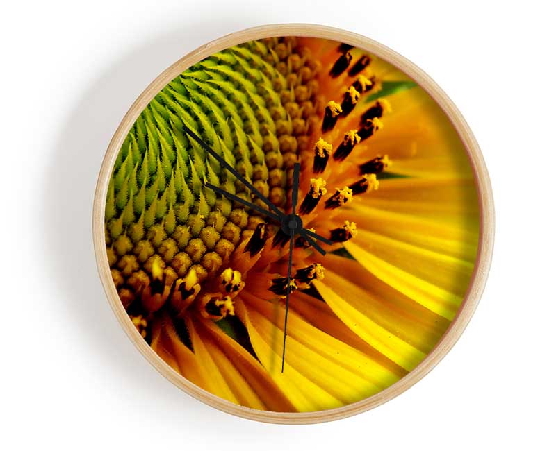 Yellow Sunflower Centre Clock - Wallart-Direct UK