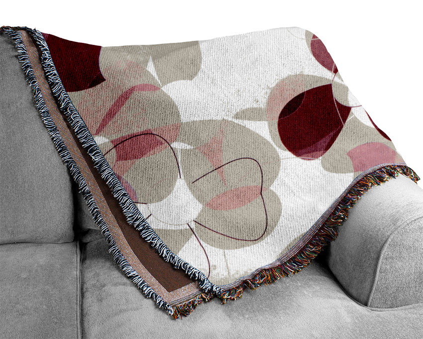 Mauve Pink Daisies Woven Blanket