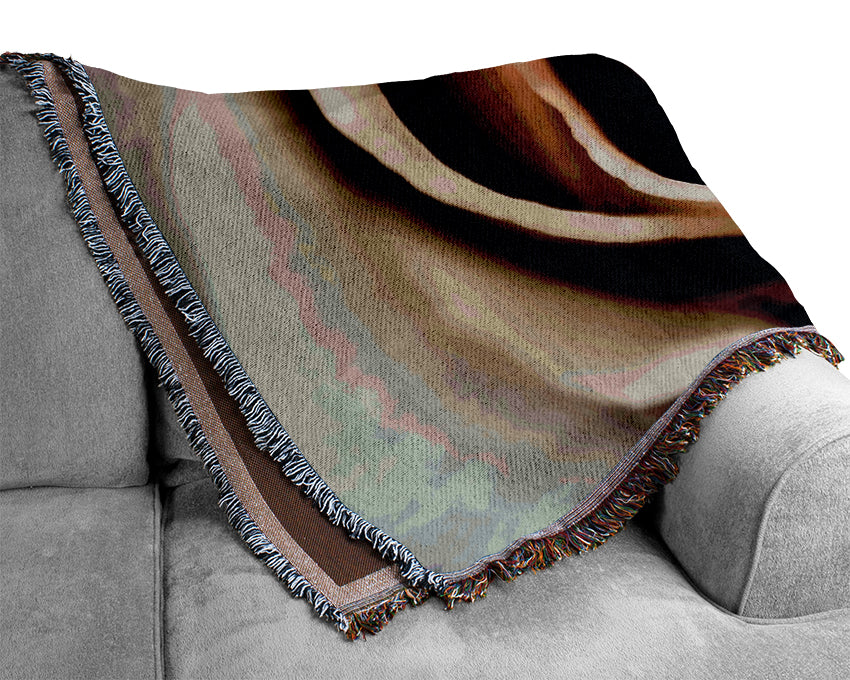 Stunning Sepia Rose Close-Up Woven Blanket