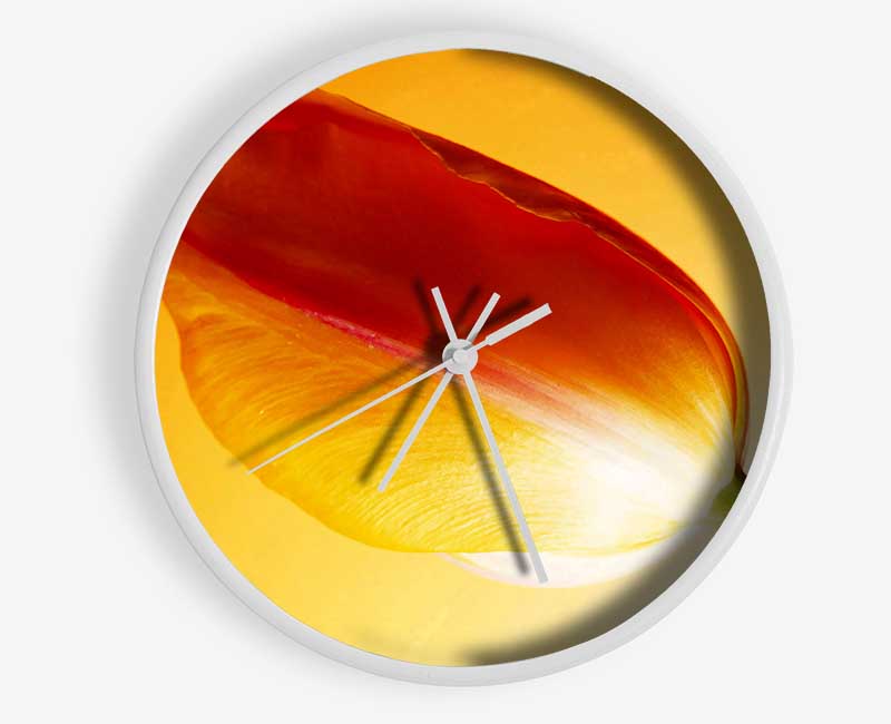 Yellow On Yellow Tulip Clock - Wallart-Direct UK