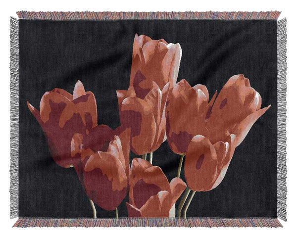 Flower Cerise Tulips Woven Blanket