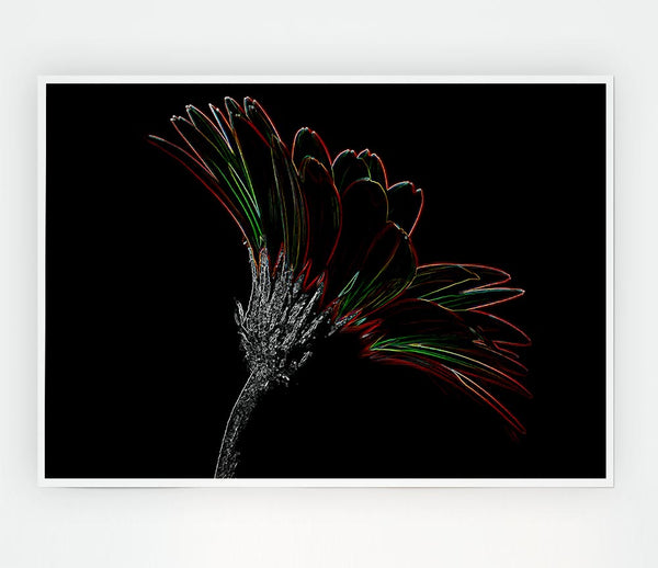 Abstract Neon Floral Delight Print Poster Wall Art