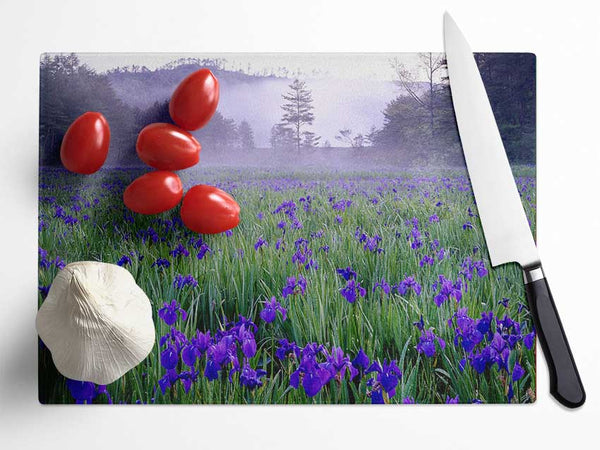 Bluebell Mist Glass Chopping Board