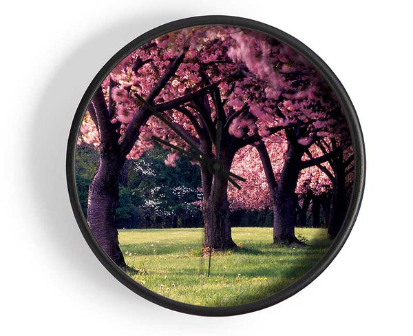 Cherry Blossom Lineup Clock - Wallart-Direct UK