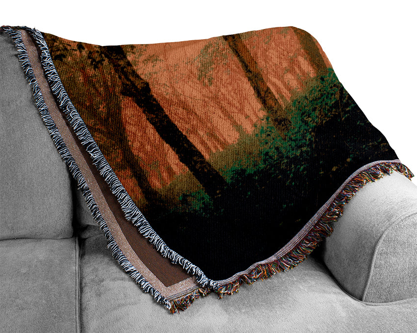 Stunning Green Forest Woven Blanket