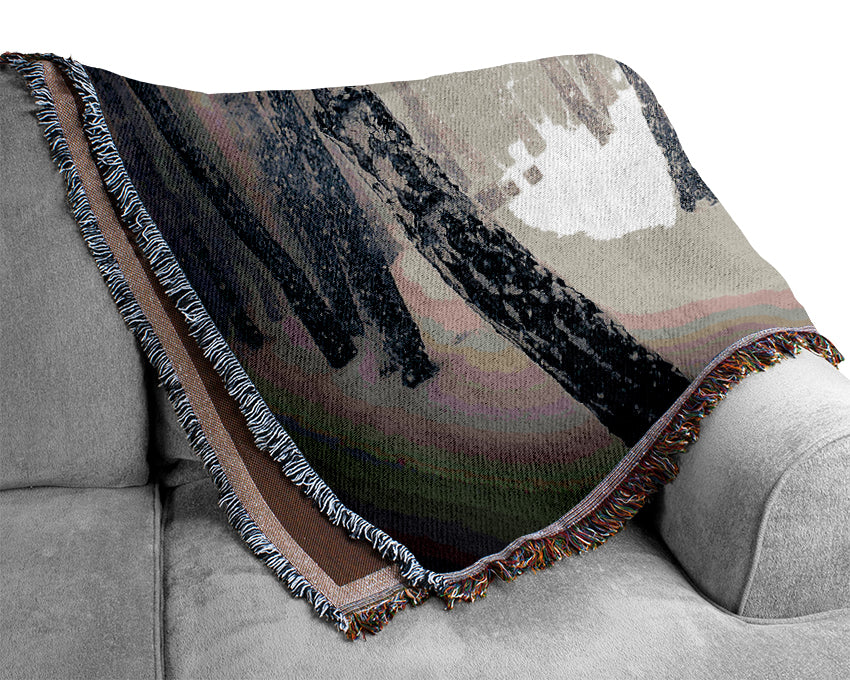 Forest Snowing Woven Blanket