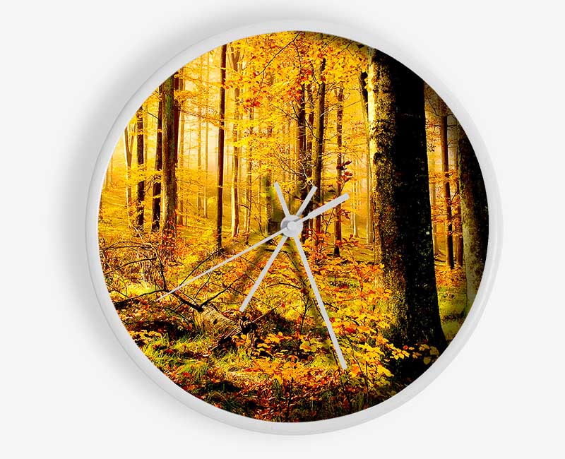 German Forest In Autumn Clock - Wallart-Direct UK