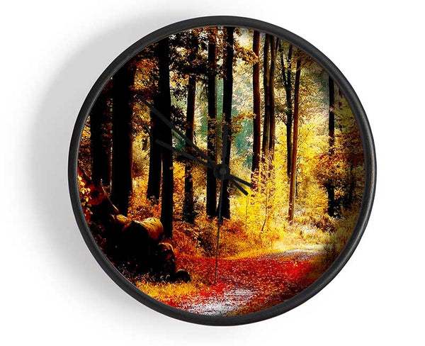Forest Autumn Path Clock - Wallart-Direct UK