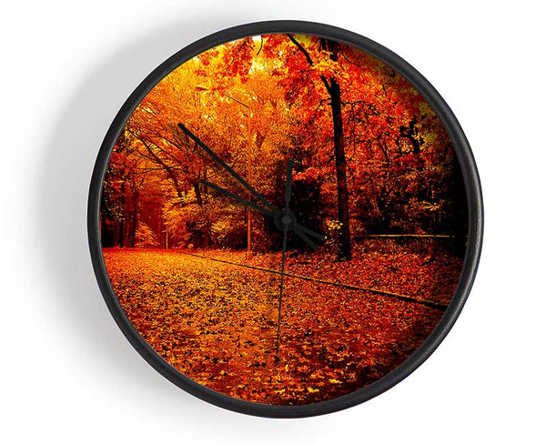 Fall In The Orange Forest Clock - Wallart-Direct UK