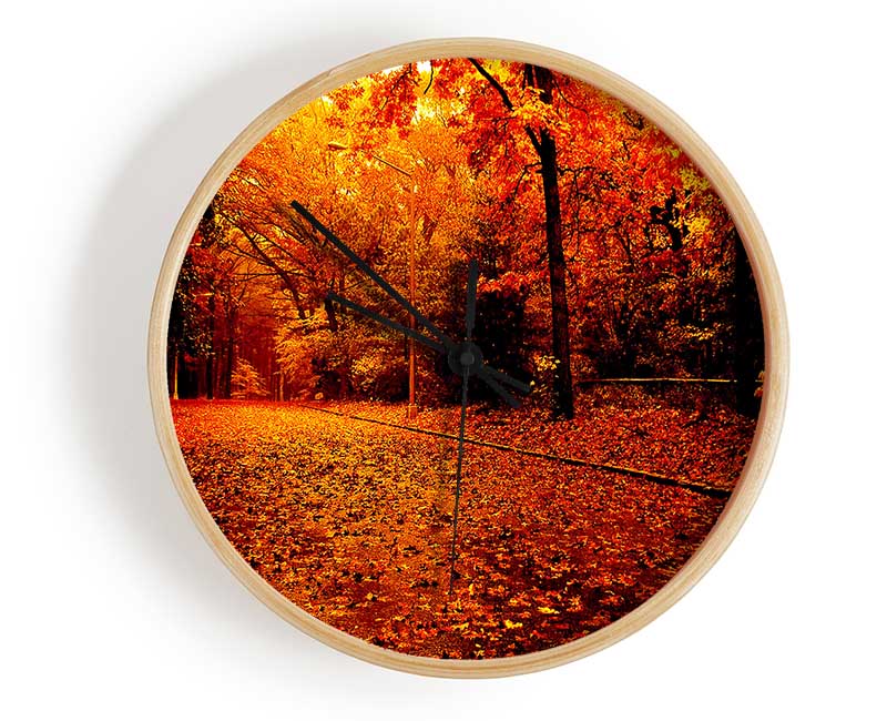 Fall In The Orange Forest Clock - Wallart-Direct UK
