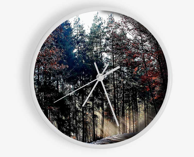 Forest Road In Winter Clock - Wallart-Direct UK
