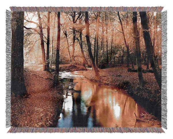 Impressive Autumn Stream Woven Blanket